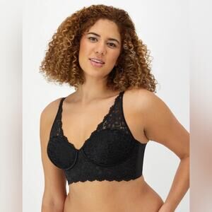 NWT Maidenform Lightly Lined Convertible Lace Bralette Size 40D